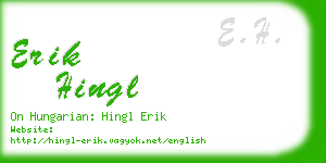 erik hingl business card